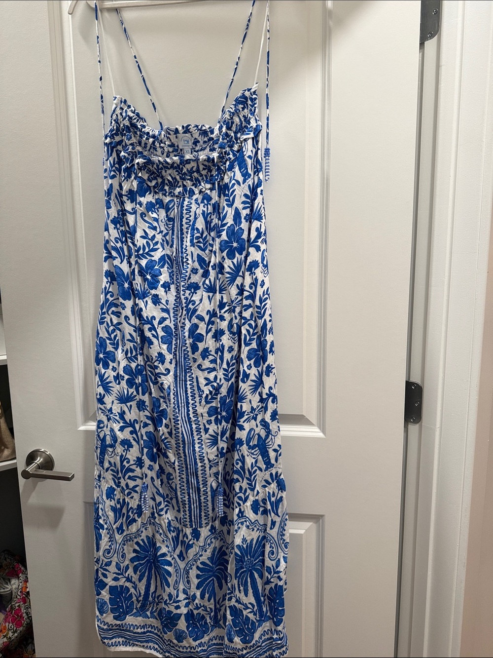 crown & ivy Blue and White Floral Maxi Sundress